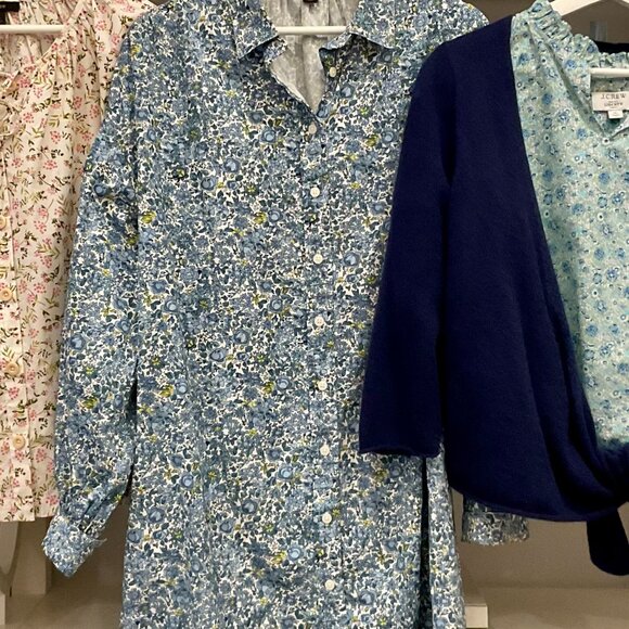 J Crew Floral Bundle: 1 Dress & 2 Blouses plus Cashmere Sweater - Picture 3 of 14